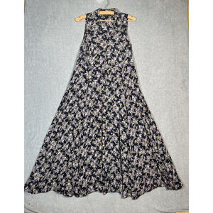 Nostalgia Midi dress S Blue Purple Flowers Dark Cottagecore Witchy Botanical